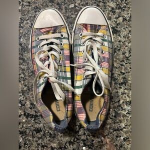 Rainbow Plaid Converses